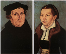 Lucas Cranach d. Ä. (1472-1553), 
Doppelporträt: Martin Luther und 
Katharina von Bora, 1529.