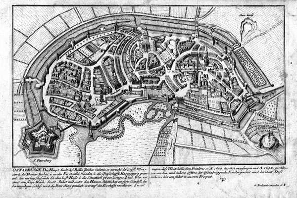 Vogelschauplan der Stadt Osnabrück